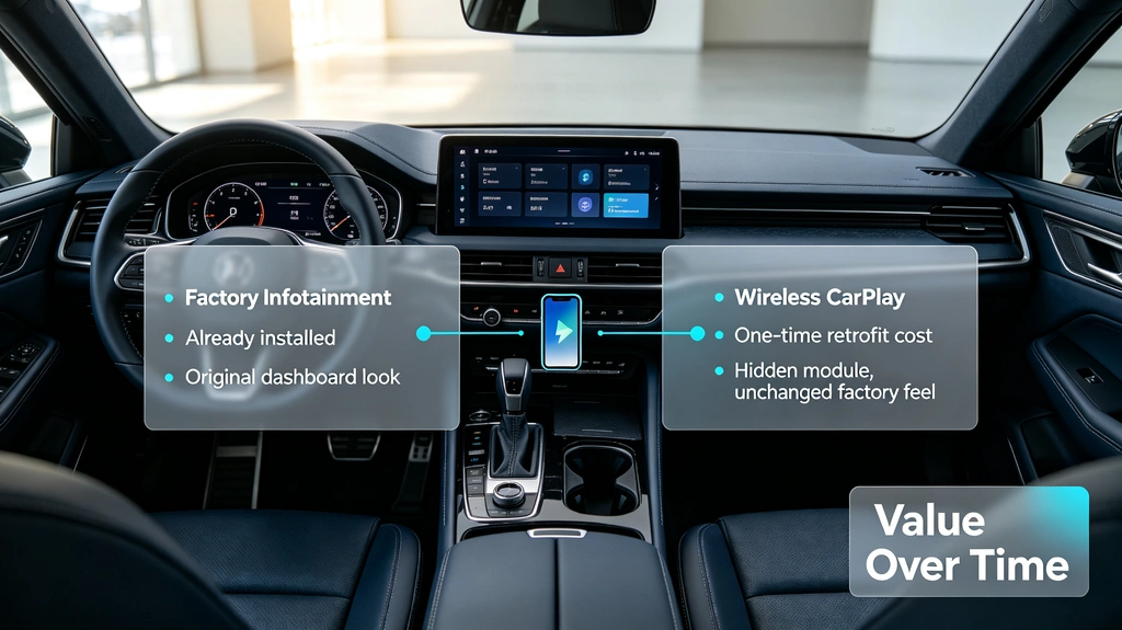 Hidden carplay module,unchanged factory feel